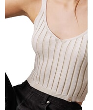 CALVIN KLEIN CK JEANS Canotta a bralette in cotone ivory / pelican - T-shirt e Top Donna - 3