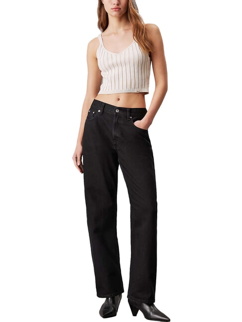 CK JEANS Canotta a bralette in cotone ivory / pelican - T-shirt e Top Donna