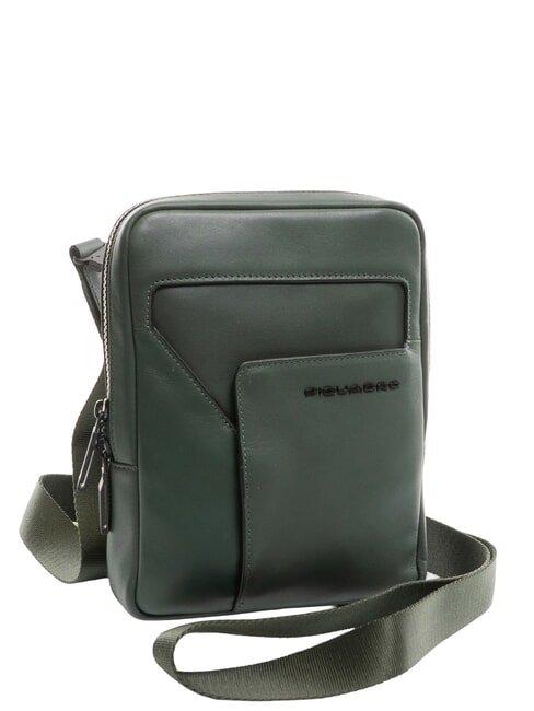 W119 Borsello porta iPad, in pelle VERDE - Tracolle Uomo