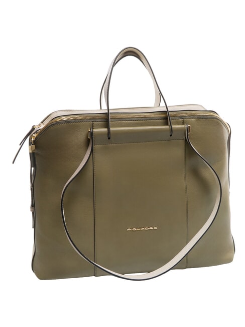 CIRCLE  Borsa multifunzione in pelle VERDE/BEIGE - Cartelle Lavoro