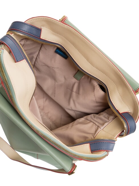 CIRCLE Borsa zaino in pelle verde/blu - Cartelle Lavoro