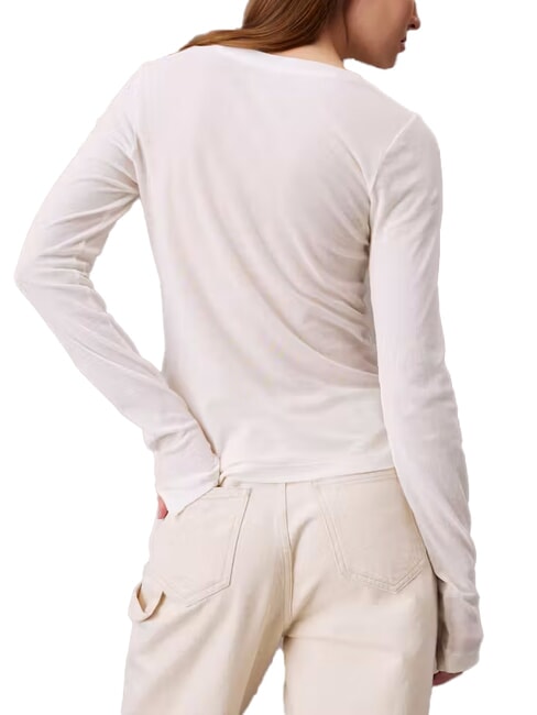 CK JEANS Maglia in cotone a girocollo ivory - Maglie Donna