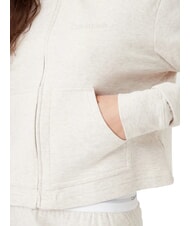 CALVIN KLEIN CK Felpa full zip con cappuccio e tasche oatmeal heather - Felpe Donna - 4