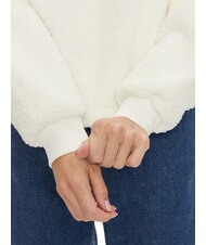 CALVIN KLEIN CK JEANS Felpa teddy half zip ivory - Felpe Donna - 4