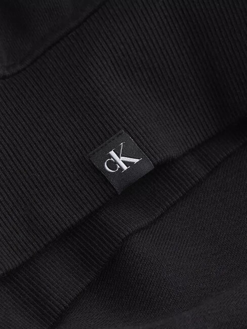 CK JEANS Felpa corta full zip con cappuccio ck black - Felpe Donna