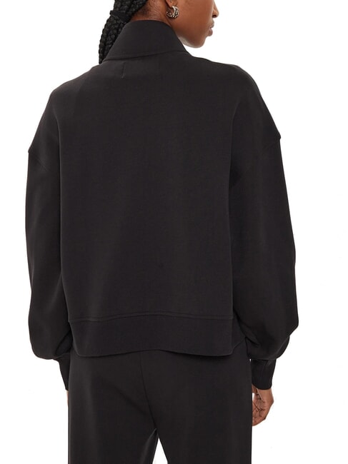 CK JEANS Felpa a collo alto full zip ck black - Felpe Donna