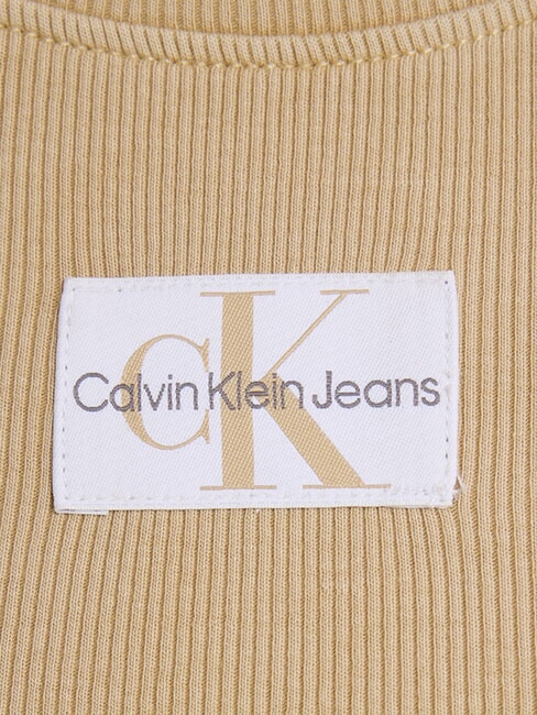 CK JEANS T-shirt cropped a maniche corte pale khaki - T-shirt e Top Donna