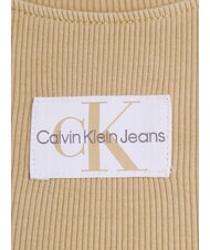 CALVIN KLEIN CK JEANS T-shirt cropped a maniche corte pale khaki - T-shirt e Top Donna - 3