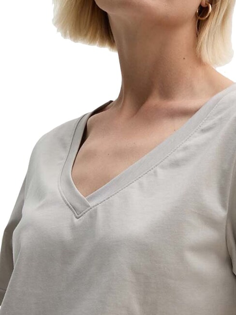 CK T-shirt a maniche corte scollo a V sand pebble - T-shirt e Top Donna