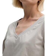 CALVIN KLEIN CK T-shirt a maniche corte scollo a V sand pebble - T-shirt e Top Donna - 3