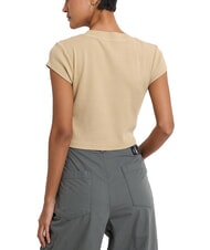 CALVIN KLEIN CK JEANS T-shirt cropped a maniche corte pale khaki - T-shirt e Top Donna - 2