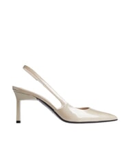 CALVIN KLEIN CK Décolleté sling back in pelle stony beige - Scarpe Donna - 2