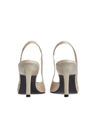 CALVIN KLEIN CK Décolleté sling back in pelle stony beige - Scarpe Donna - 4