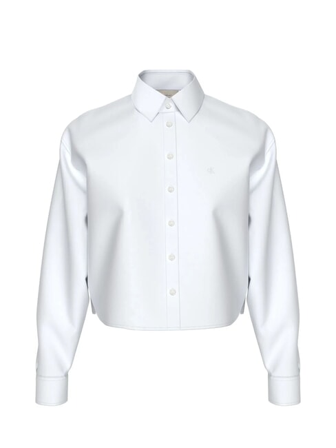 CK JEANS Camicia corta a maniche lunghe in cotone bright white - Camicie Donna