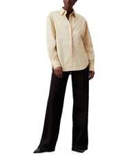 CALVIN KLEIN CK Camicia a maniche lunghe relaxed fit wood ash / iced coffee stripe - Camicie Donna - 4