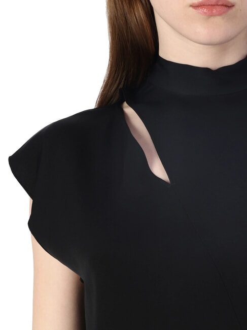 CK Camicia cut out manica corta collo alto ck black - Camicie Donna