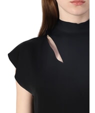 CALVIN KLEIN CK Camicia cut out manica corta collo alto ck black - Camicie Donna - 4