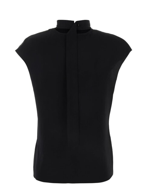 CK Camicia cut out manica corta collo alto ck black - Camicie Donna