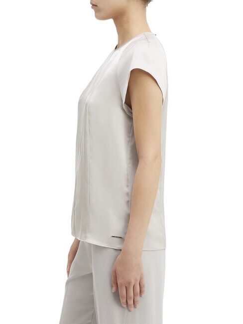 CK Camicia in raso a maniche corte sand pebble - Camicie Donna