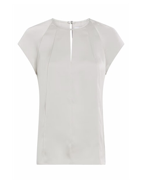 CK Camicia in raso a maniche corte sand pebble - Camicie Donna