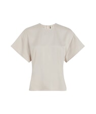 CALVIN KLEIN CK Camicia in raso a maniche corte gray morn - Camicie Donna - 4