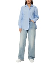 CALVIN KLEIN CK Camicia a maniche lunghe relaxed fit egret / night sky placed stripe - Camicie Donna - 5