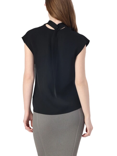 CK Camicia cut out manica corta collo alto ck black - Camicie Donna
