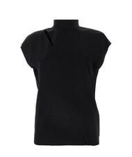 CALVIN KLEIN CK Camicia cut out manica corta collo alto ck black - Camicie Donna - 5