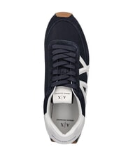 ARMANI EXCHANGE ROYALE SUEDE AIR MESH Sneakers in pelle AX logo navy+off white - Scarpe Uomo - 4