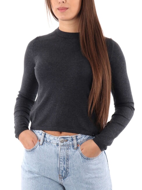 CK JEANS Maglione girocollo corto ebony heather - Maglie Donna