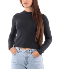 CALVIN KLEIN CK JEANS Maglione girocollo corto ebony heather - Maglie Donna - 4