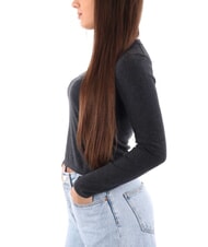 CALVIN KLEIN CK JEANS Maglione girocollo corto ebony heather - Maglie Donna - 3