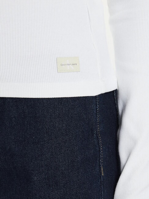CK JEANS Maglia girocollo a costine bright white - Maglie Donna