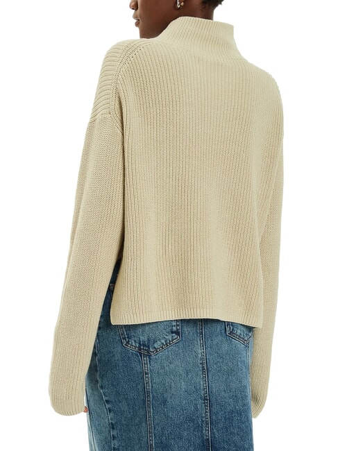 CK JEANS Maglione dolcevita cotone relaxed fit pelican - Maglie Donna