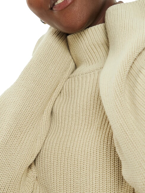 CK JEANS Maglione dolcevita cotone relaxed fit pelican - Maglie Donna