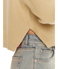 CALVIN KLEIN CK JEANS Maglione a girocollo con logo pale khaki - Maglie Donna - 4