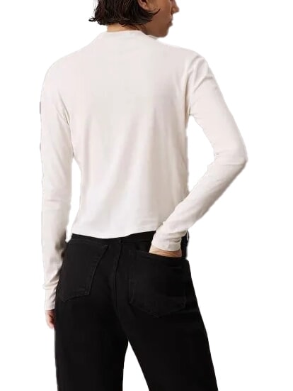 CK JEANS Maglia lupetto in cotone ivory - Maglie Donna