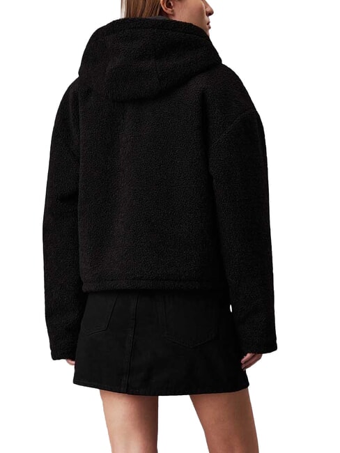 CK JEANS Giacca in pile full zip con cappuccio ck black - Giacche Donna