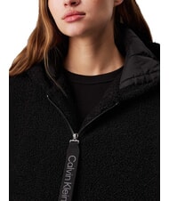 CALVIN KLEIN CK JEANS Giacca in pile full zip con cappuccio ck black - Giacche Donna - 3
