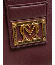 LOVE MOSCHINO LOCKED IN GOLD Borsa a spalla, con tracolla vino - Borse Donna - 4