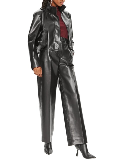 CK Pantaloni a vita alta con gamba larga ck black - Pantaloni Donna