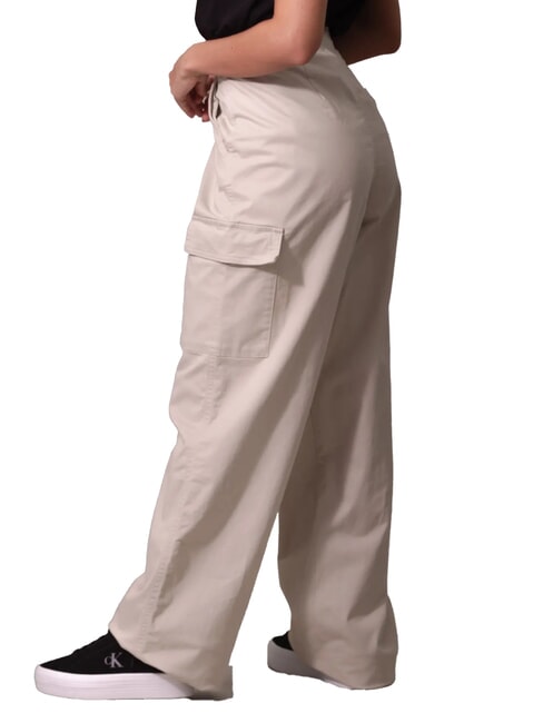 CK JEANS Pantaloni cargo brushed in cotone pelican - Pantaloni Donna