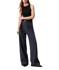 CALVIN KLEIN CK JEANS Pantaloni in jersey a gamba larga ebony - Pantaloni Donna - 3