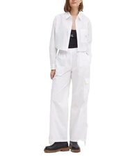 CALVIN KLEIN CK JEANS Pantaloni cargo in cotone bright white - Pantaloni Donna - 5