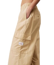 CALVIN KLEIN CK JEANS Pantaloni cargo in cotone pale khaki - Pantaloni Donna - 3