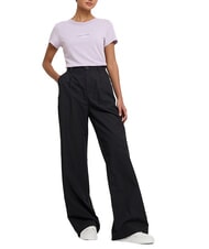 CALVIN KLEIN CK JEANS Pantaloni chino larghi gamba dritta ck black - Pantaloni Donna - 5