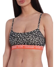 CALVIN KLEIN CK Reggiseno bralette cotone stretch distorted animal - oatmeal heather - Reggiseni Donna - 3