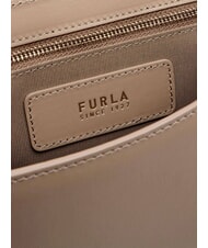 FURLA URBAN Borsa a tracolla piccola in pelle greige - Borse Donna - 6