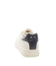 ARMANI EXCHANGE A|X COURTSIDE Sneakers in pelle off white+deep navy - Scarpe Uomo - 4