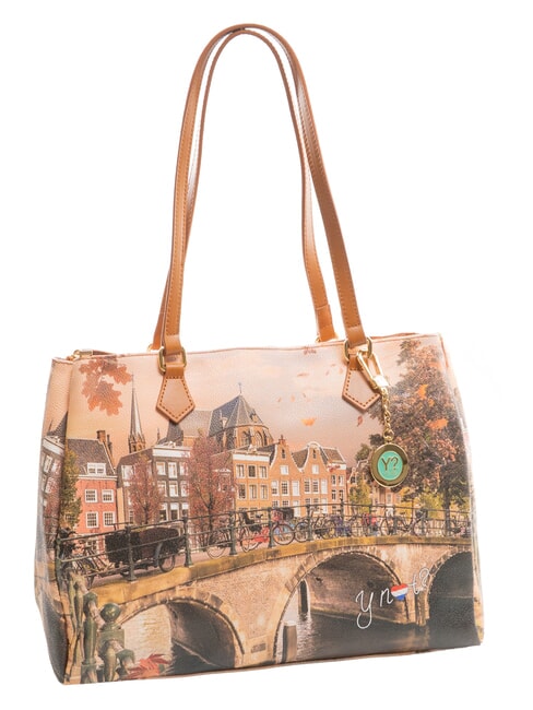 YESBAG Borsa a spalla stampata autumn river - Borse Donna